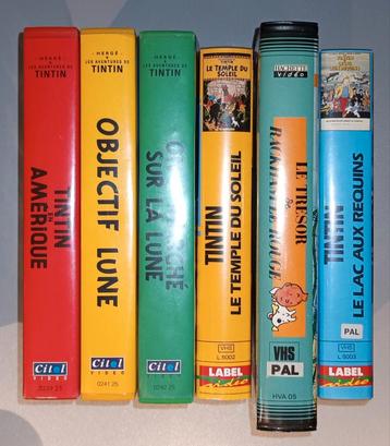 Lot de 6 VHS Les aventures de Tintin  disponible aux enchères