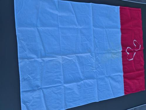 wit-rood laken met hartjes 100 x 135 cm, Kinderen en Baby's, Dekens, Slaapzakjes en Inbakerproducten, Zo goed als nieuw, Deken