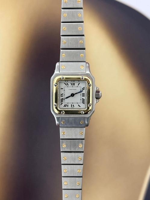 Cartier Santos Carree '0902' - Doos + Papieren + Garantie, Handtassen en Accessoires, Horloges | Dames, Gebruikt, Ophalen of Verzenden