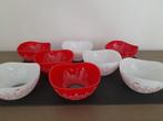 Glazen kommetjes rood en wit, Huis en Inrichting, Ophalen of Verzenden, Nieuw
