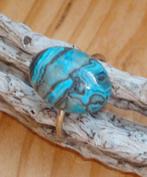 Verstelbare RVS ring met crazy lace agaat, Handtassen en Accessoires, Ringen, Nieuw, Met edelsteen, IJzer of Staal, Verzenden
