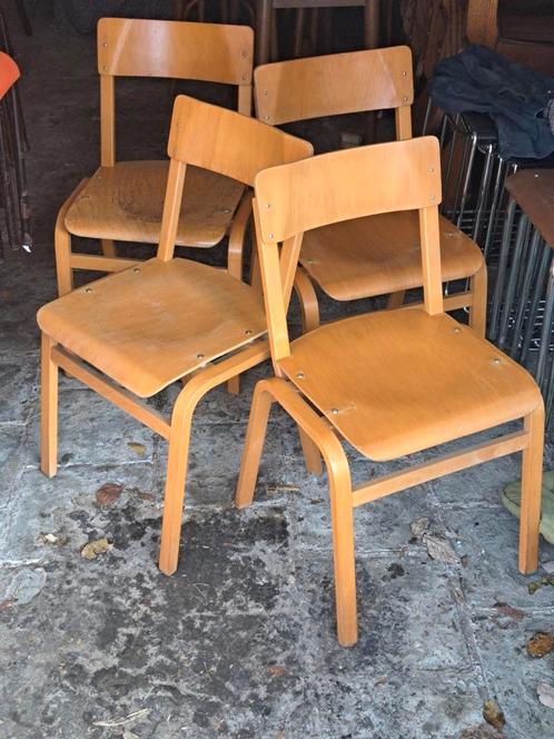 4 chaises vintage style Aalto., Maison & Meubles, Chaises, Utilisé, Quatre, Enlèvement ou Envoi