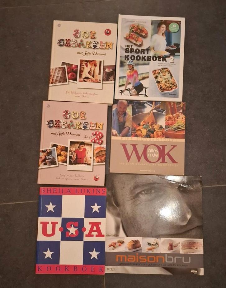 Diverse bak- en kookboeken, €4,50 per boek, Boeken, Kookboeken, Zo goed als nieuw, Hoofdgerechten, Taart, Gebak en Desserts, Nederland en België