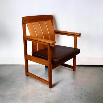 Unieke vintage Zweedse eiken Judge Chair Ferdinand Lundqvist