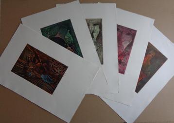 ANDRE GOEZU / LOT 5 STUKS / SPHINGE / KLEURETS / 56x38cm SIG beschikbaar voor biedingen