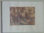 OTTO DIEZ / LANDSCHAP / MONOTYPE / 53x68cm / KADER / SIG, Enlèvement ou Envoi