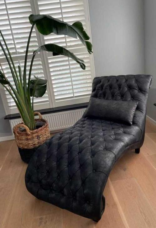chaise longue zwart, Maison & Meubles, Canapés | Sofas & Chaises Longues, Comme neuf, Une personne, Moins de 150 cm, 125 à 150 cm