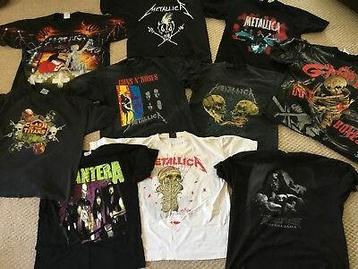 GEZOCHT: Oude band shirts Metal, Rock, Pop beschikbaar voor biedingen