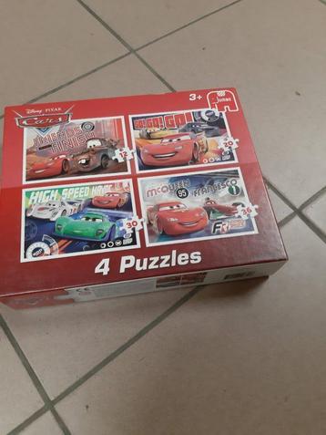 4 puzzels van Cars: 12 - 20 - 30 en 36 stukken