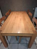 Eiken keukentafel met 6 stoelen, Huis en Inrichting, Tafels | Eettafels, Ophalen, Gebruikt, Eikenhout, 50 tot 100 cm