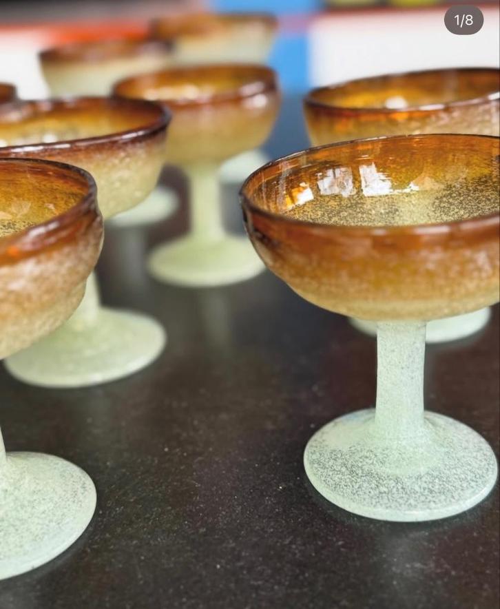 Dessertcoupes in muranoglas, stukprijs, Antiek en Kunst, Antiek | Glaswerk en Kristal, Ophalen