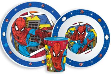 Spiderman Kinderservies met Beker - Magnetron beschikbaar voor biedingen