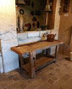 Decoratieve oude werkbank met onderblad oude sidetable, Antiek en Kunst, Ophalen
