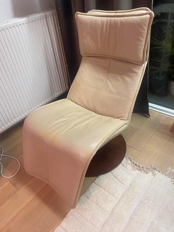 Leren relaxfauteuils/relaxzetels - beige (2 stuks) beschikbaar voor biedingen