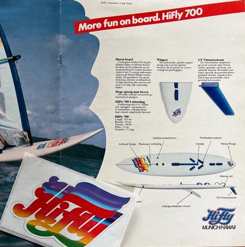 windsurfplank HiFly 700 - compleet zeilklaar, Watersport en Boten, Windsurfen, Zo goed als nieuw, Plank, Ophalen