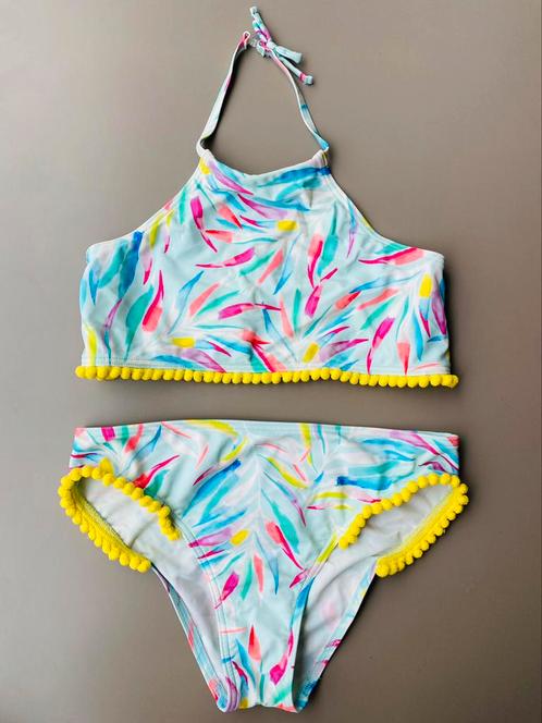 Bikini blauw/geel M&S 152-158, Kinderen en Baby's, Kinderkleding | Kinder-zwemkleding, Zo goed als nieuw, Bikiniset, Maat 152