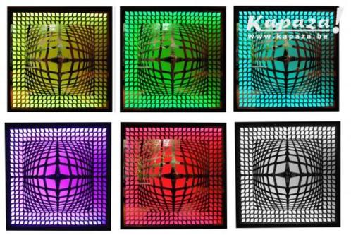 Grote spiegel met motief Vasarely, Antiek en Kunst, Kunst | Litho's en Zeefdrukken, Ophalen of Verzenden