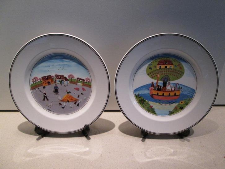 2 mooie bordjes van 20 cm Villeroy & Boch design Naif, Antiek en Kunst, Antiek | Porselein, Ophalen of Verzenden