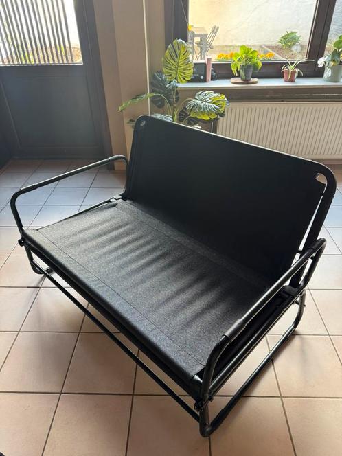 Ikea HAMMARN Slaapbank, Knisa donkergrijs/zwart, Huis en Inrichting, Slaapkamer | Slaapbanken, Zo goed als nieuw, 140 cm, 200 cm