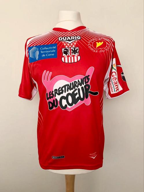 AC Ajaccio 2011-2012 home Sammaritano match worn shirt, Sport en Fitness, Voetbal, Gebruikt, Shirt, Maat L, Ophalen of Verzenden