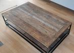 Salontafel hout - zwart metaal, Huis en Inrichting, Tafels | Salontafels, Ophalen, Gebruikt, 100 tot 150 cm, Metaal