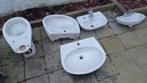 Lot d'éviers, lave-mains, lavabos, robinets et toilette, Doe-het-zelf en Bouw, Ophalen, Gebruikt, Wastafel
