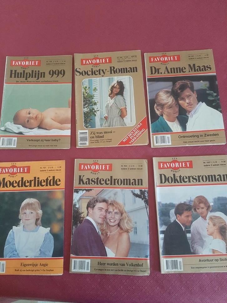 Set van 6 nostalgische Favoriet-romannetjes – jaren '80/'90, Verzamelen, Tijdschriften, Kranten en Knipsels, Ophalen of Verzenden