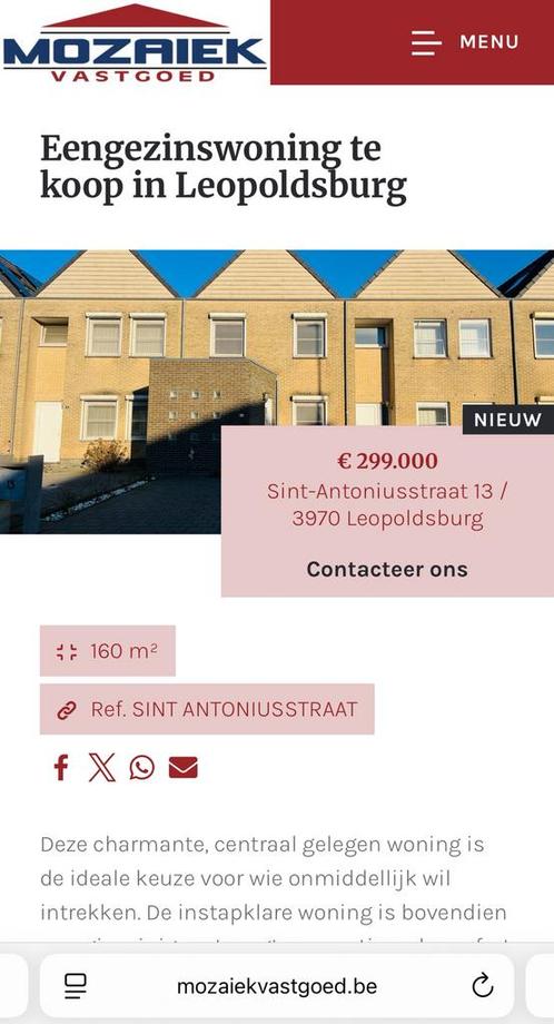 Gezellige rijhuis Leopoldsburg, Immo, Huizen en Appartementen te koop, Provincie Limburg, Tussenwoning, B