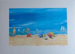 SERGE DESNOYERS / STRANDZICHT / KLEURLITHO / 56x76cm / SIG, Enlèvement ou Envoi