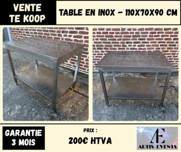 Table professionnelle en inox - solide - 110x70x90cm, Articles professionnels, Enlèvement