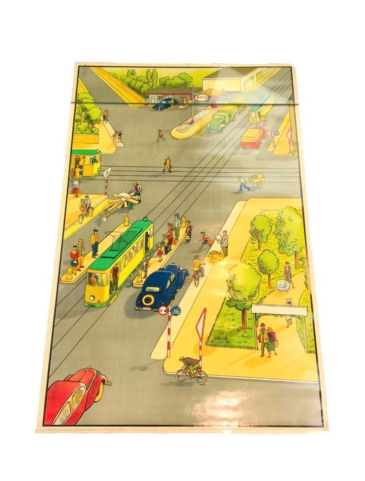 Vintage Esso poster Tytgat Bruxelles, Verzamelen, Merken en Reclamevoorwerpen, Gebruikt, Ophalen of Verzenden