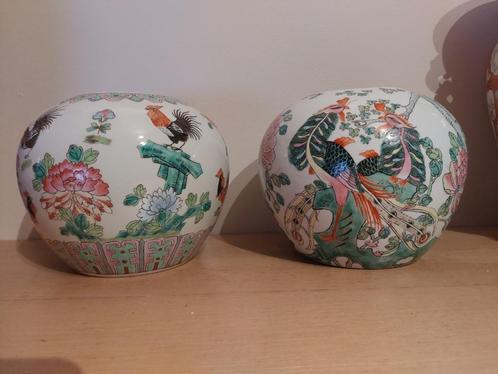Paar chinese gemberpotten zonder deksel - ROC periode, Antiek en Kunst, Antiek | Porselein, Ophalen