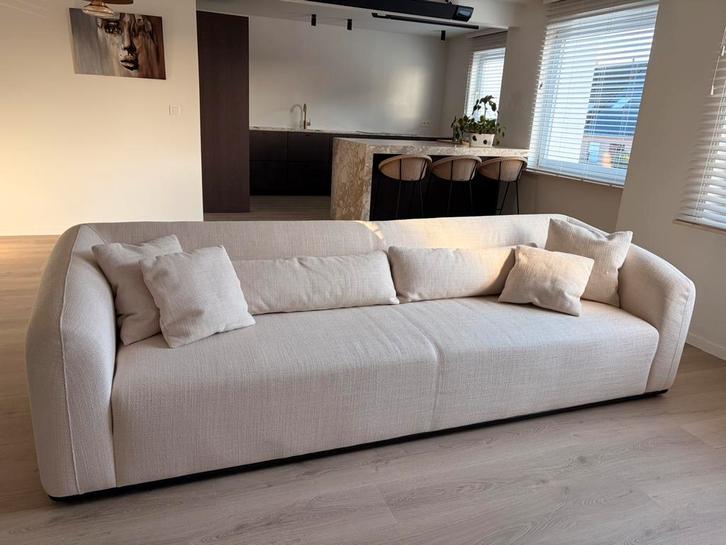 Beige zetel, Huis en Inrichting, Zetels | Complete zithoeken, Zo goed als nieuw, Stof, Ophalen