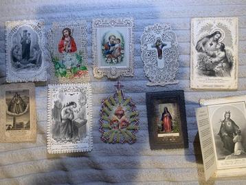Antieke heilige kaarten  papieren en of  kant beschikbaar voor biedingen