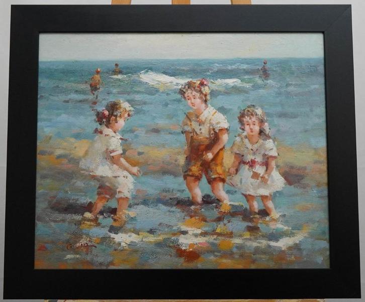 Francis CRISTAUX (1956) Schilderij op doek, gesignaard, Antiek en Kunst, Kunst | Schilderijen | Klassiek, Ophalen of Verzenden