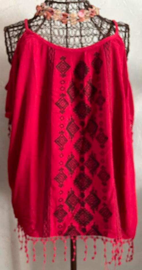 Bodyflirt 42 sexy look top in fuchsia/framboos, Kleding | Dames, Topjes, Zo goed als nieuw, Maat 42/44 (L), Overige kleuren, Korte mouw