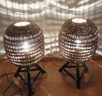 Design sfeerlampen met rotan kap--, Ophalen of Verzenden, Zo goed als nieuw, Hout, Minder dan 100 cm