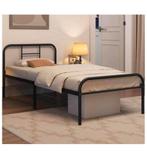 Yaheetech metalen bed bedframe met lattenbodem 190 x 90 CM, Huis en Inrichting, Slaapkamer | Bedden, 90 cm, Eenpersoons, Zwart