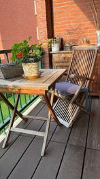 Table et 2 chaises de patio en teck, Jardin & Terrasse, Tables de jardin, Enlèvement, Utilisé, Bois de teck