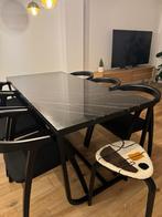 Marmeren eettafel, Huis en Inrichting, Ophalen, Gebruikt, 50 tot 100 cm, Vijf personen of meer