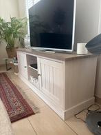Landelijke York TV-kast - wit met houtlook, Ophalen