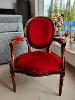 2 chaises accoudoirs bois et tissus, Ophalen