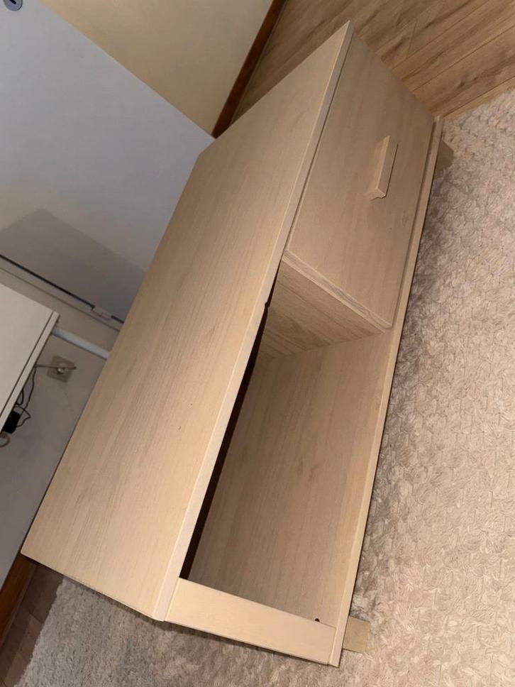 Minimalistische houten salontafel met schuif - nieuw, Huis en Inrichting, Tafels | Salontafels, Ophalen