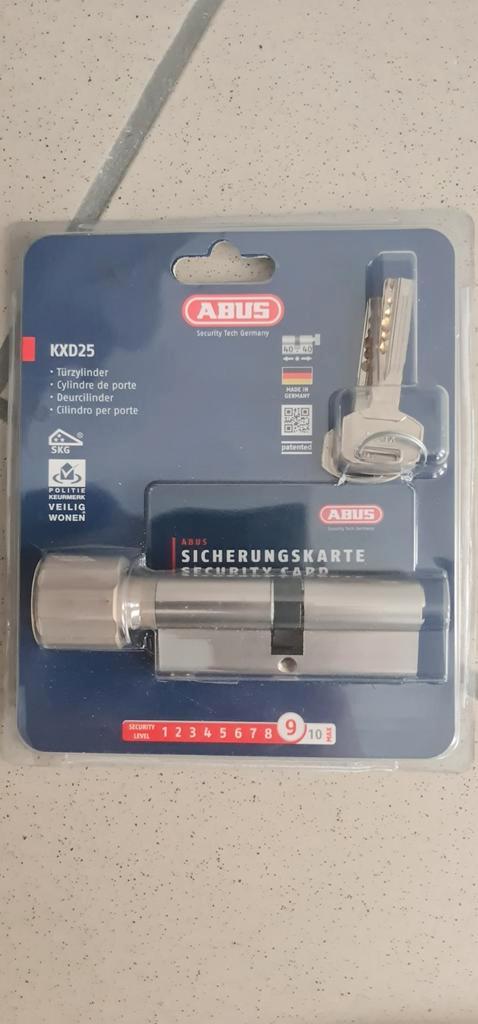 Nieuwe ABUS KXD25 deurslot cilinder 40/40–Veiligheidskl. 9, Doe-het-zelf en Bouw, Hang- en Sluitwerk, Nieuw, Ophalen of Verzenden