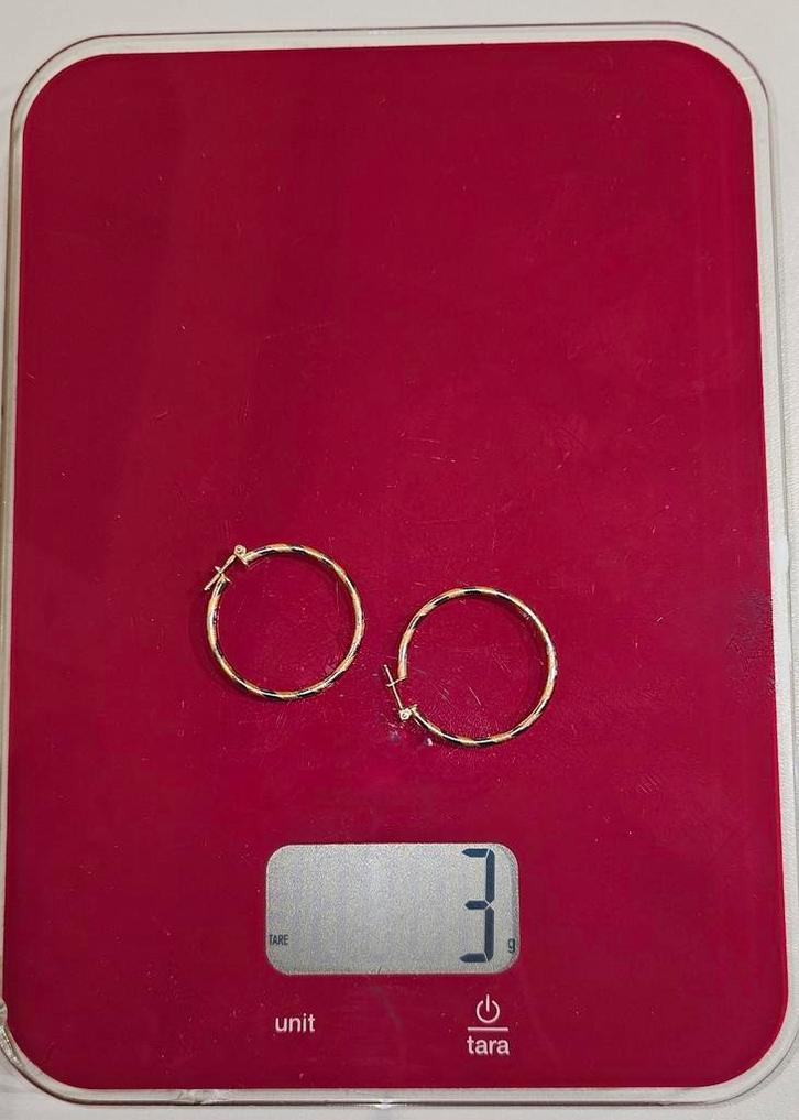 18K GOUDEN OORRINGEN, Handtassen en Accessoires, Oorbellen, Nieuw, Hangers, Goud, Goud, Ophalen of Verzenden