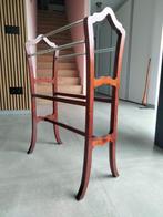 Art Deco handdoekhouder pitch pine hout glas, Ophalen