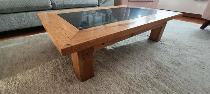 Tables basses en chêne et pierre bleue, Antiquités & Art, Antiquités | Meubles | Tables, Enlèvement