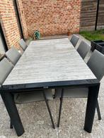 Tuintafel met 6 stoelen, Ophalen, Gebruikt, Rechthoekig, Kunststof