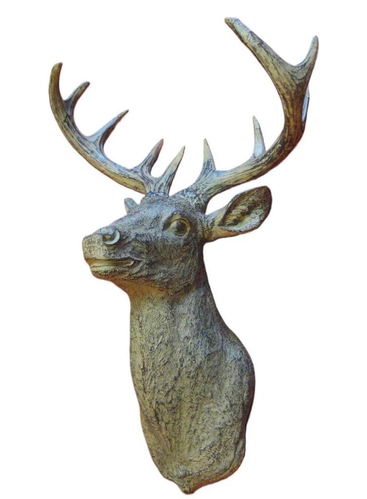 Mooie reeënkop resine hertenkop., Antiek en Kunst, Curiosa en Brocante, Ophalen