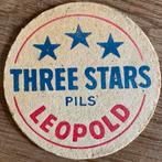 THREE STARS PILS/LEOPOLD bierviltje 1957, Verzamelen, Ophalen of Verzenden, Zo goed als nieuw, Overige typen